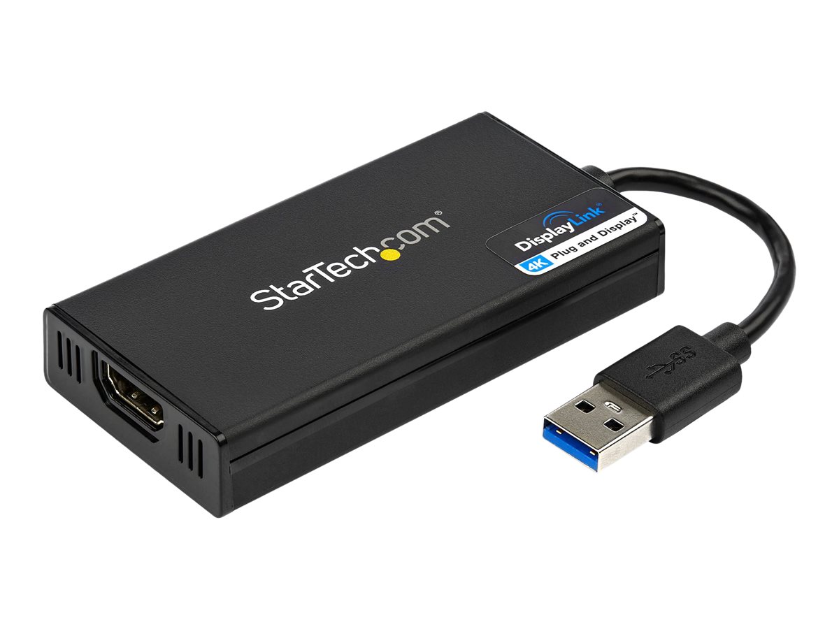 StarTech.com Startech USB 3.0 to HDMI Adapter, 4K 30Hz Ultra HD, DisplayLink Certified, USB Type-A to HDMI Display Adapter Converter for Monitor, External Video & Graphics Card, Mac & Windows - USB to HDMI Adapter (USB32HD4K)