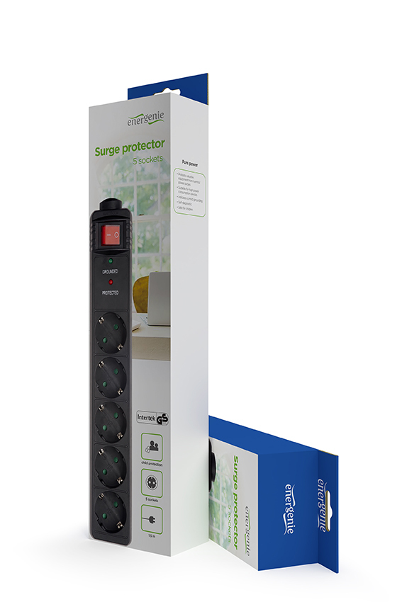 Gembird EnerGenie SPG5-C-5 - Überspannungsschutz - Wechselstrom 250 V, Ansicht 2