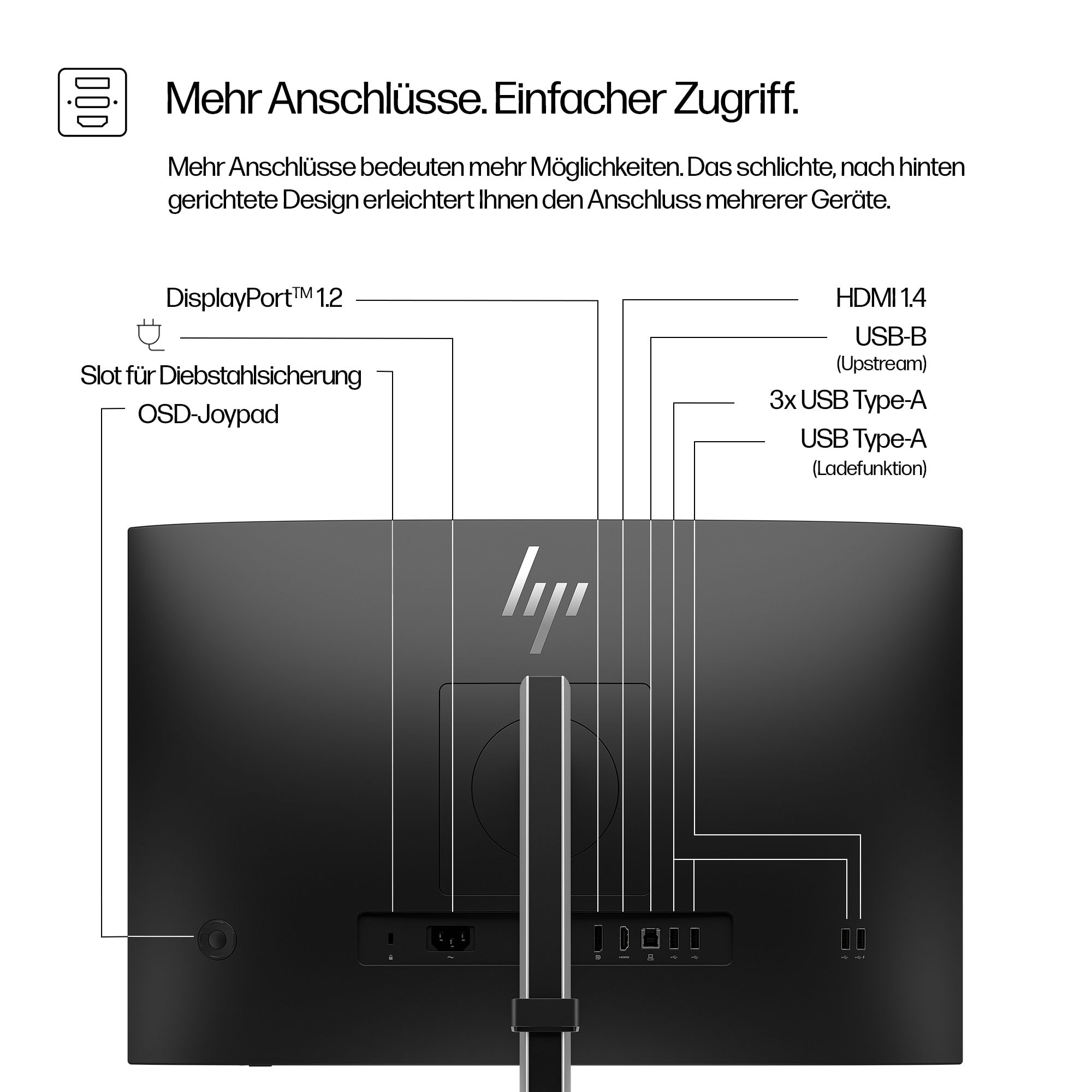 HP Series 5 Pro WUXGA Monitor - 524pn - Flachbildschirm (TFT/LCD) - 61 cm, Ansicht 2