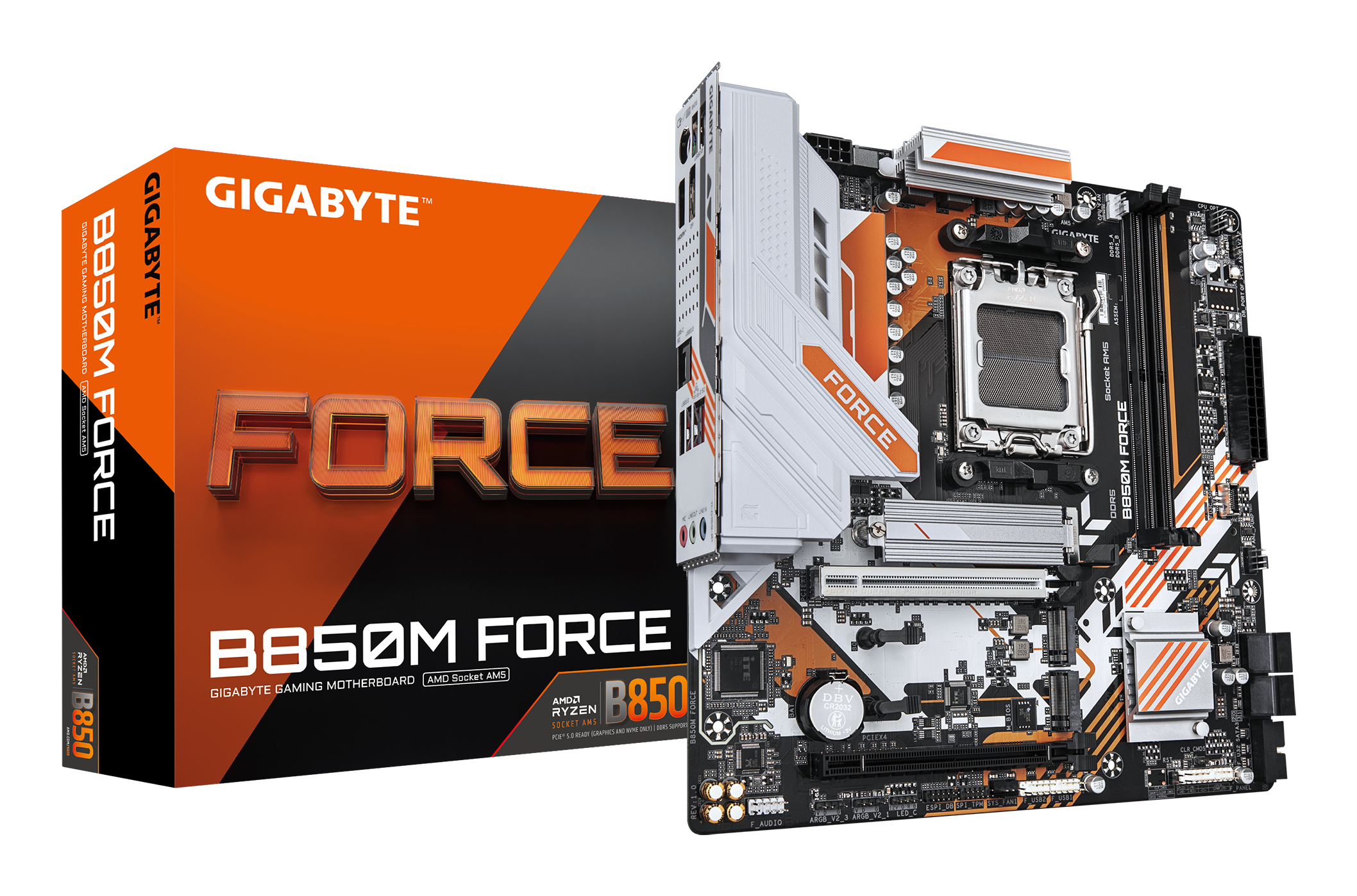 Gigabyte B850M FORCE - Motherboard - micro ATX - Socket AM5 - AMD B850 Chipsatz - 2.5 Gigabit LAN, Ansicht 4