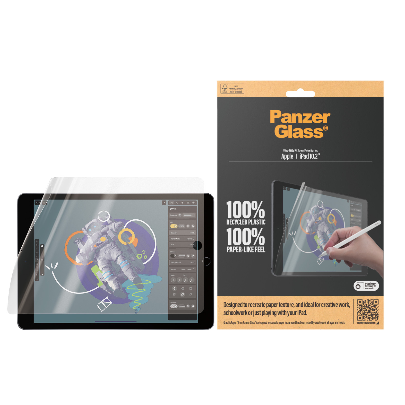 PanzerGlass Bildschirmschutz für Apple 10.2-inch iPad (7., 8. & 9. Generation) - ultrabreite Passform - Folie, Ansicht 2