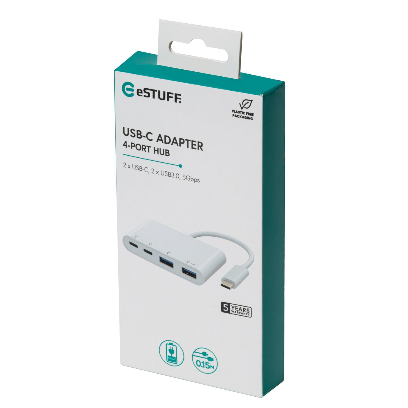 eSTUFF Hub - USB-C, 2x USB 3.0, 2x USB-C 3.1, Ansicht 3