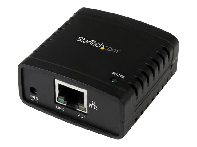 StarTech.com 10/100 Mbit/s Ethernet auf USB 2.0 Netzwerk LPR Printserver - USB Druckserver / Print Server mit Auto-sensing - Druckserver - USB 2.0 - 10/100 Ethernet - Schwarz