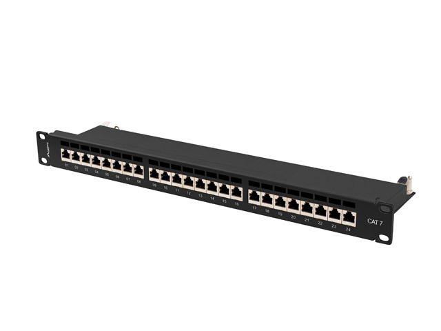 Lanberg PPS7-1024-B - Cat7 - F/UTP (FTP) - Schwarz - ABS - Metall - Rackeinbau - 1U, Ansicht 2
