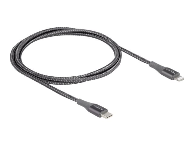 Delock Daten- und Ladekabel USB Type-C zu Lightning" für iPhone", iPad" und iPod" grau 1 m MFi