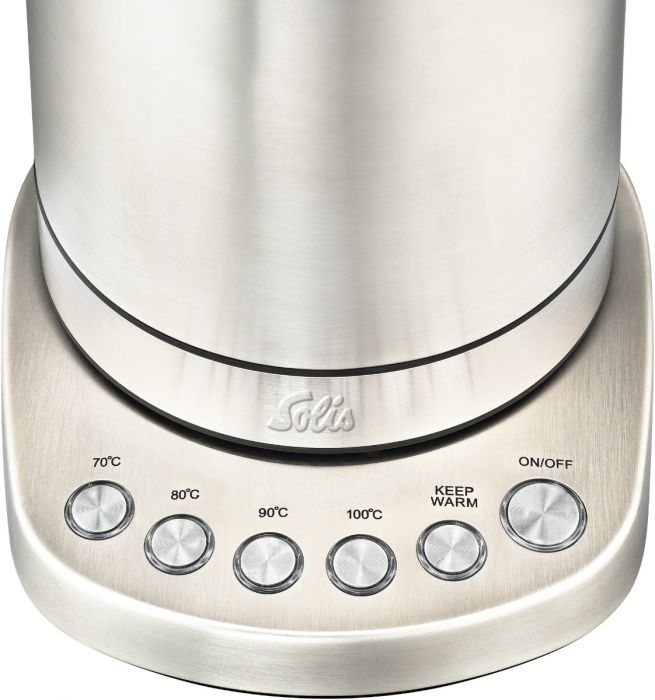SOLIS Vario Temp Kettle - 1,7 l - 2200 W - Edelstahl - Regelbare Temperatur - Wasserstandsanzeige, Ansicht 2