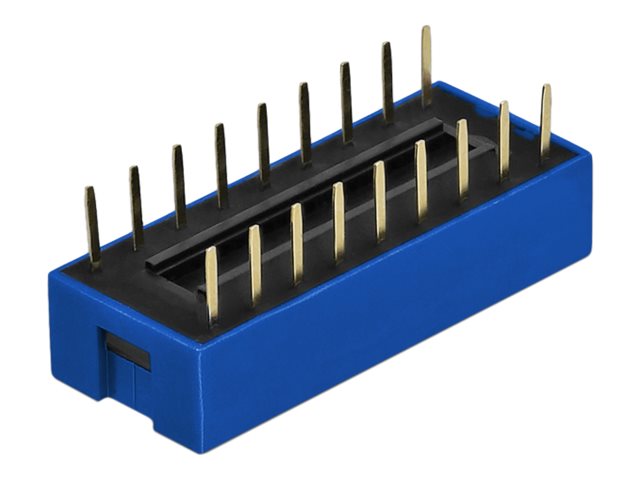 Delock DIP sliding switch 9-digit 2.54 mm pitch THT vertical - DIP-Schalter - Blau (Packung mit 5)