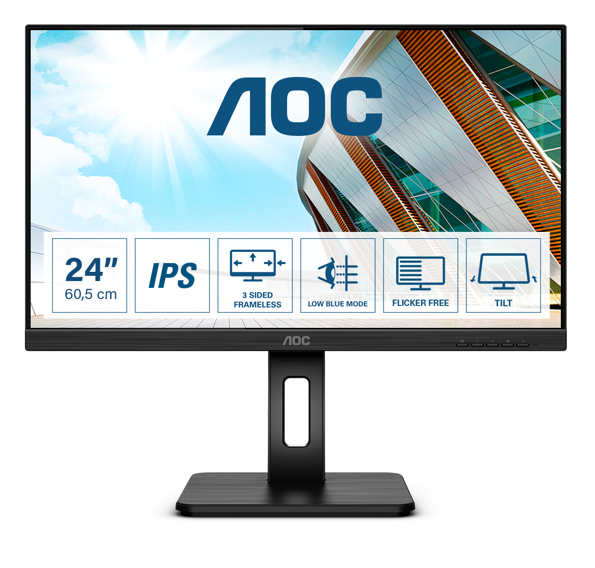 AOC P2 24P2Q, 60,5 cm (23.8&quot;), 1920 x 1080 Pixel, Full HD, LED, 4 ms, Schwarz