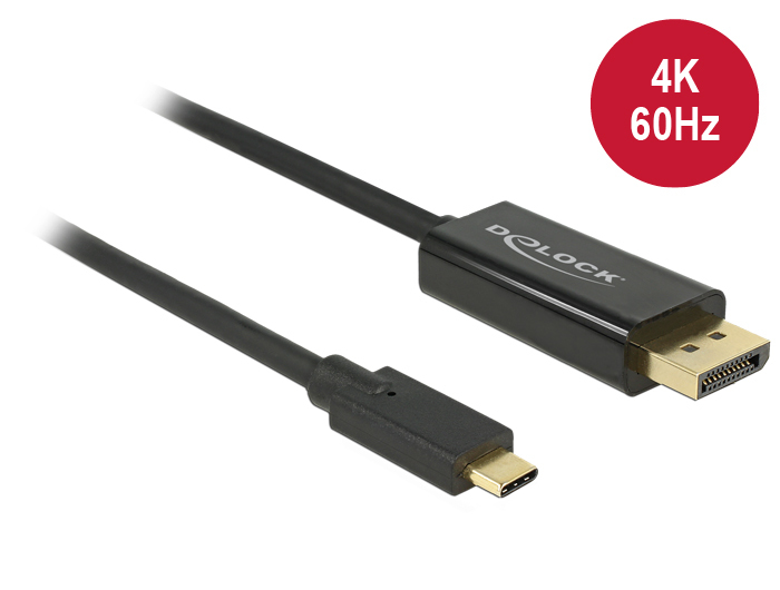 Delock 85256, 2 m, USB Typ-C, DisplayPort, Männlich, Männlich, Gold