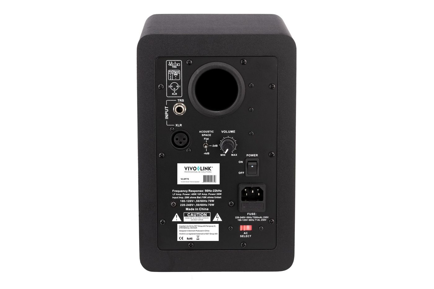 VivoLink VLSP70 - 2-Wege - 1.0 Kanäle - Kabelgebunden - 50 W - 55 - 20000 Hz - Schwarz, Ansicht 3