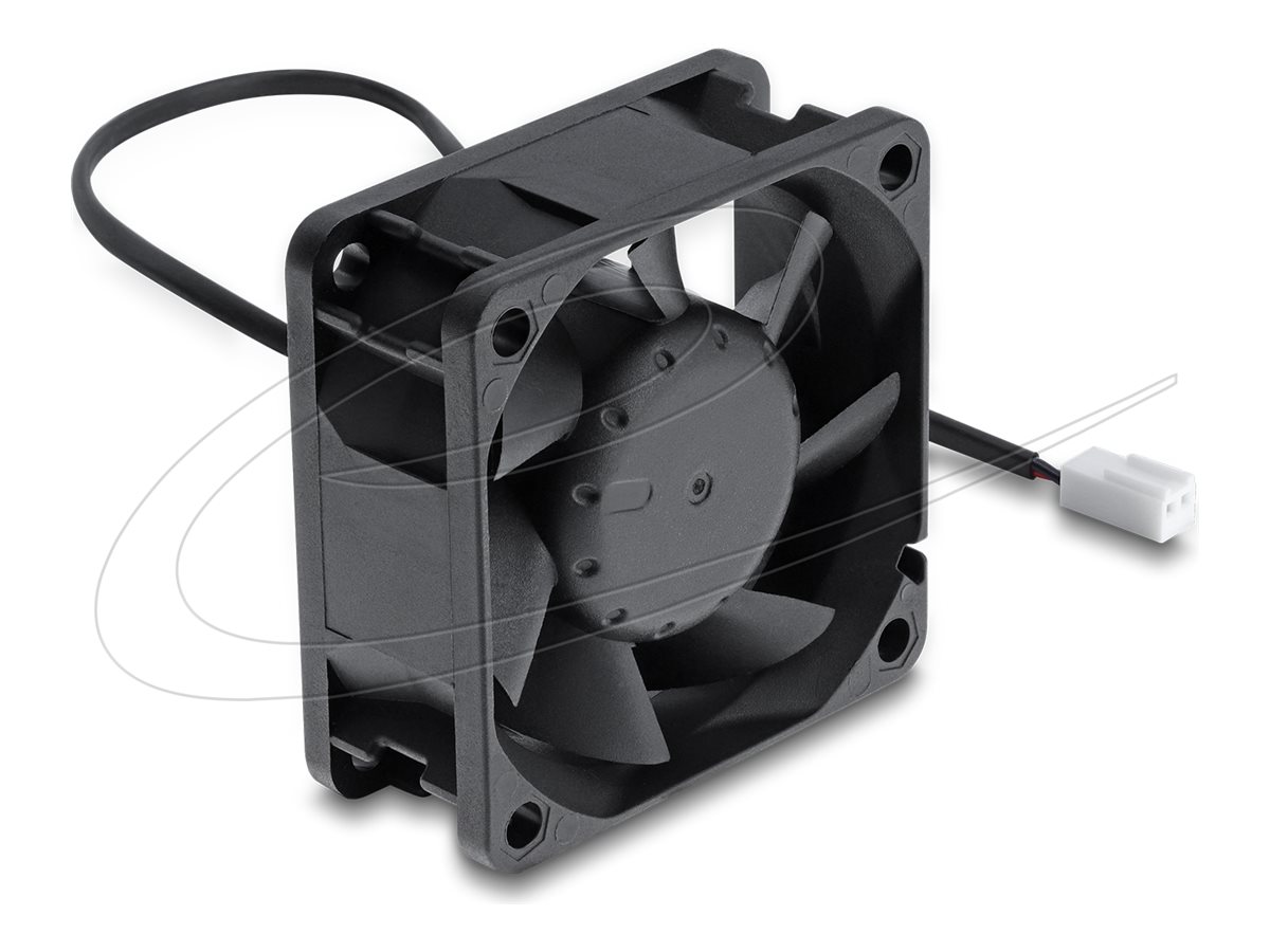 Delock Axiallüfter DC 60 x 60 25 mm mit Lüfteranschluss schwarz - Gehäuse-Lüfter
