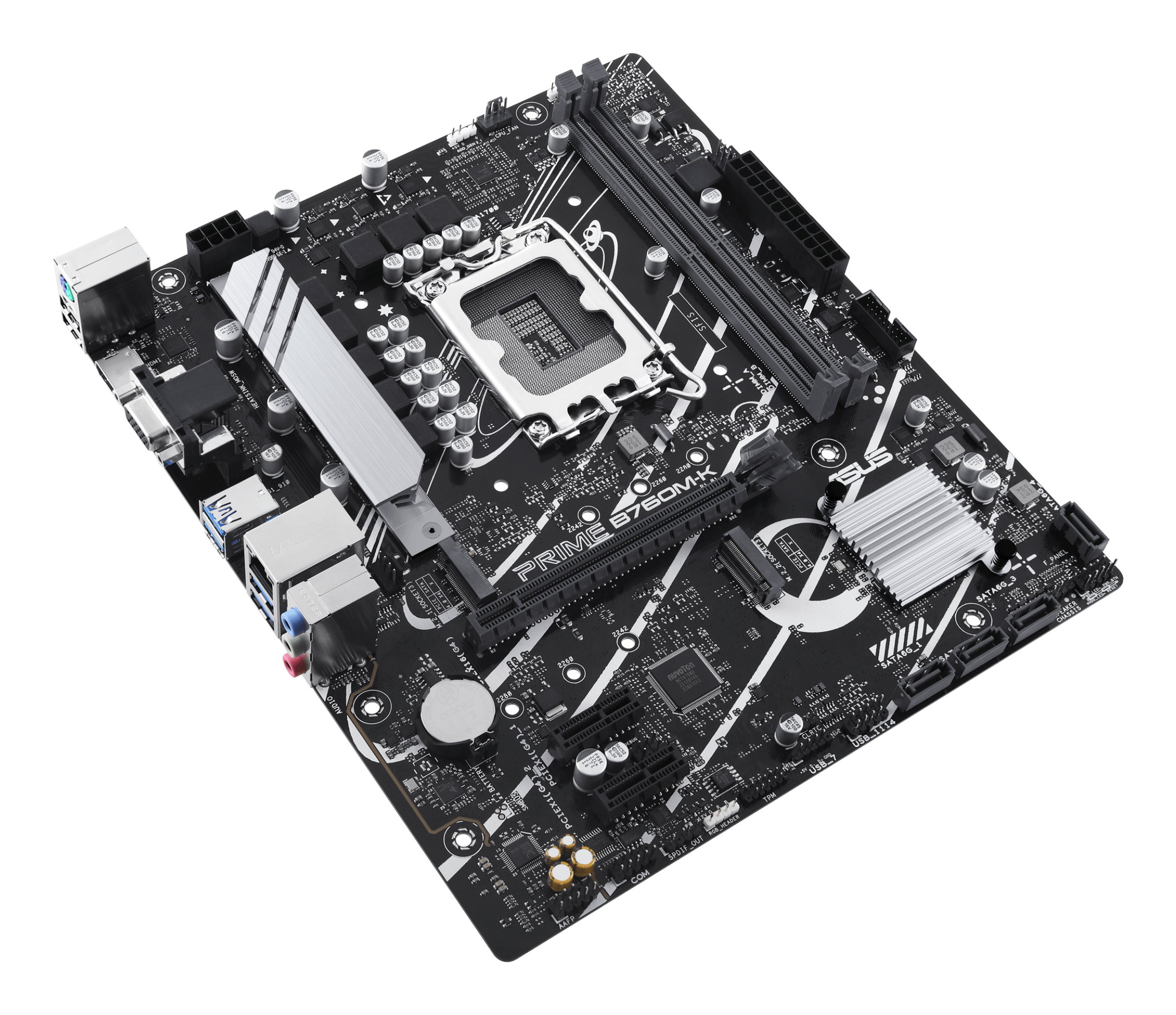 ASUS PRIME B760M-K - Motherboard - micro ATX - LGA1700-Sockel - B760 Chipsatz - USB 3.2 Gen 1 - 2.5 Gigabit LAN, Ansicht 4