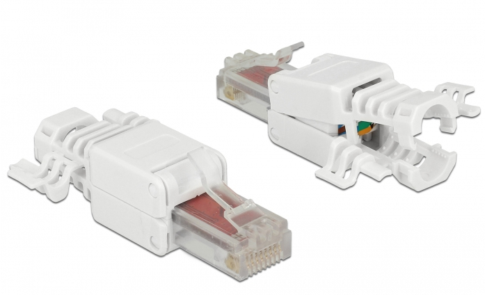 Delock 86416, RJ-45, Weiß, Cat6, U/UTP (UTP), 18 mm, 52,8 mm