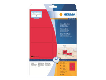 HERMA Special - Papier - matt - permanent selbstklebend - Luminous Red - 99.1 x 67.7 mm 160 Etikett(en) (20 Bogen x 8)