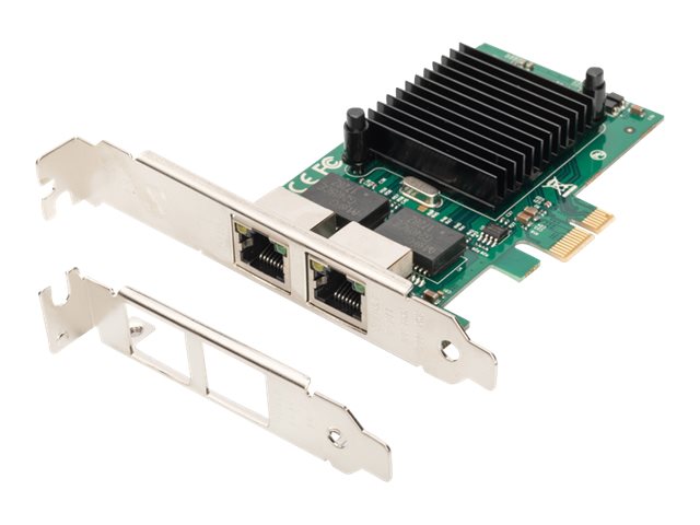 DIGITUS 2-Port Gigabit Ethernet Netzwerkkarte, RJ45, PCI Express, Intel Chipsatz