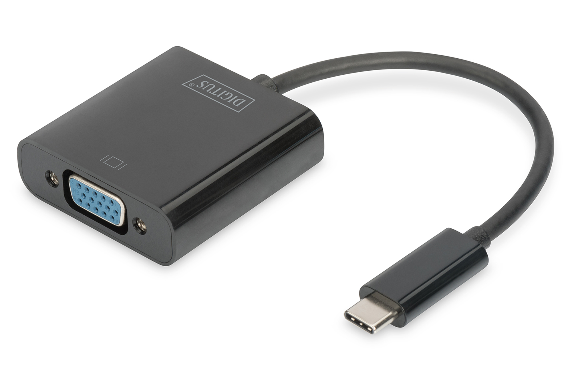 DIGITUS USB Type-C™ VGA Grafik-Adapter, 3.2 Gen 1 (3.1 Gen 1), USB Typ-C, VGA-Ausgang (D-Sub), 1920 x 1080 Pixel