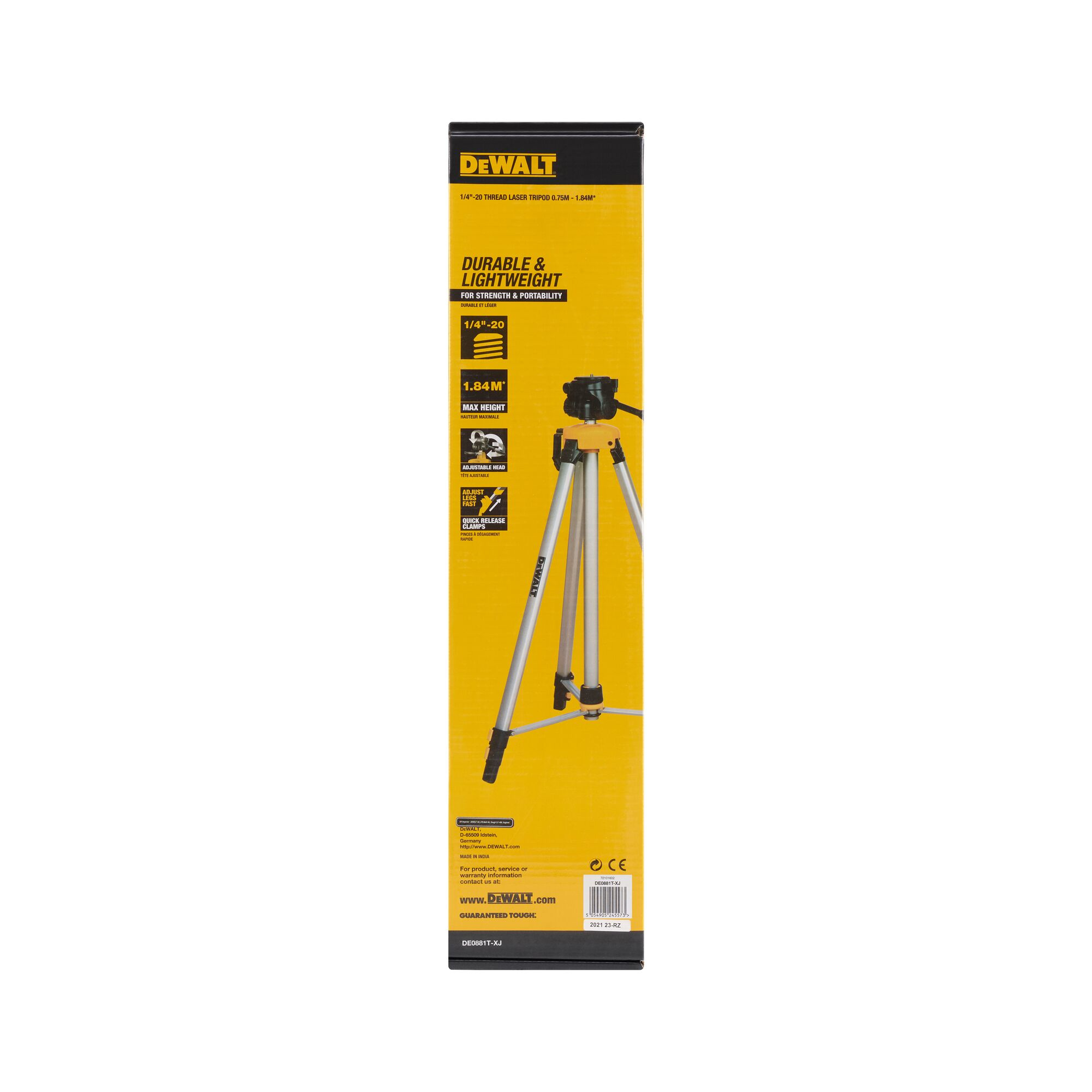 DeWalt DE0881T-XJ Aluminiumstativ 1,8 m mit 1/4 Gewinde, Ansicht 3