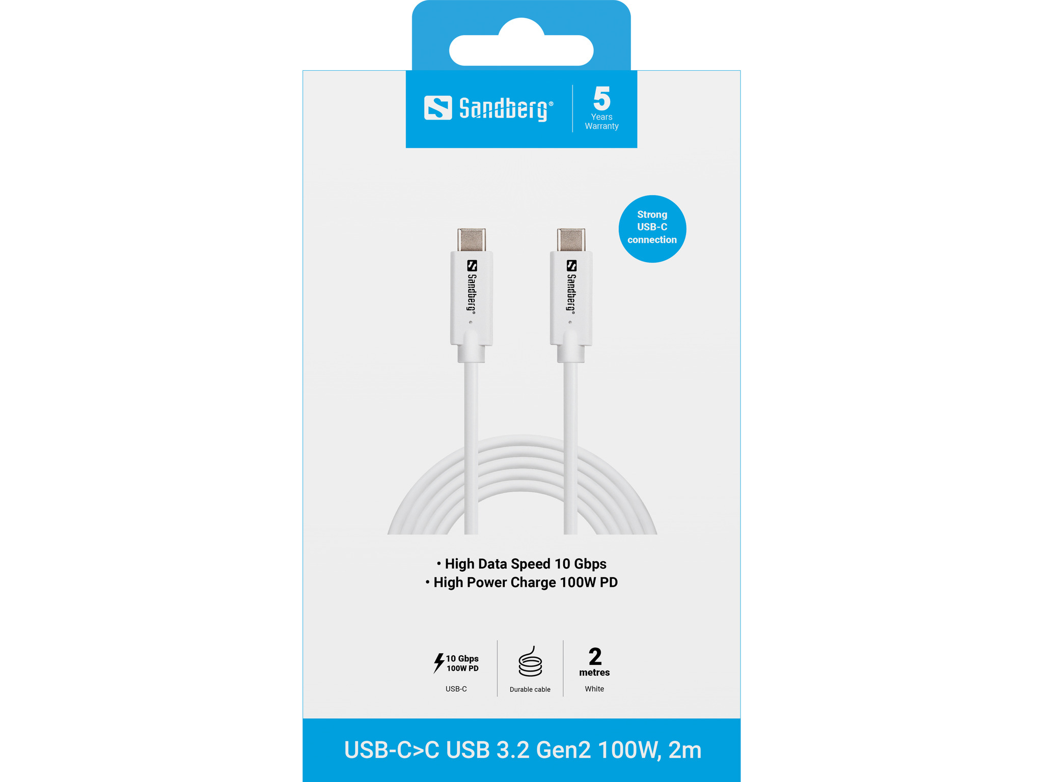 SANDBERG USB-Kabel - 24 pin USB-C (M) zu 24 pin USB-C (M), Ansicht 3