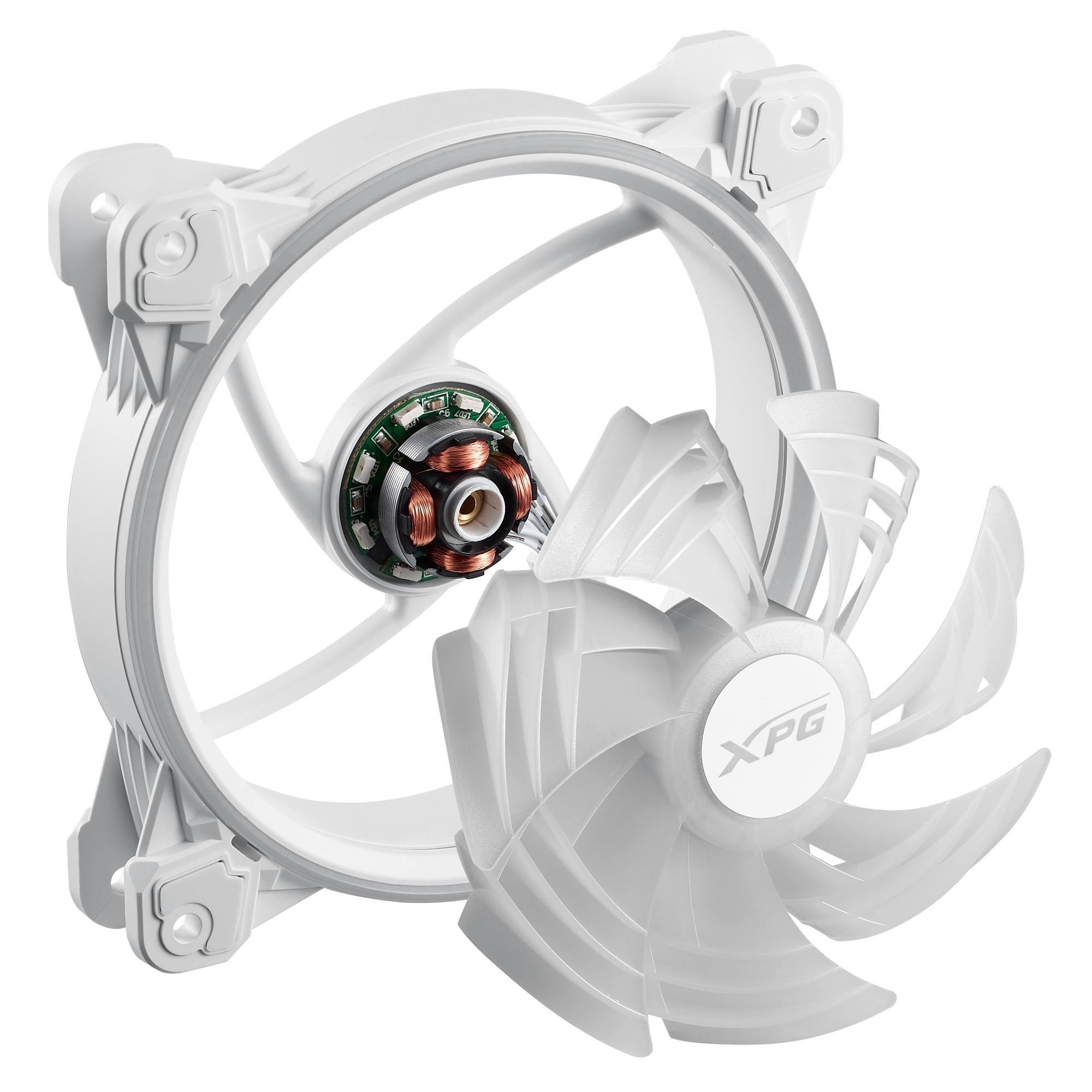 XPG Lüfter HURRICANE 120 120mm ARGB PWM Fan weiß retail - 600 rpm - 12 V, Ansicht 3