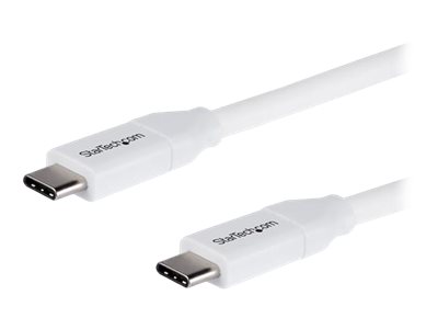 StarTech.com StarTech USB C to USB C Cable - 6 ft / 2m - 5A PD - M/M - White - USB 2.0 - USB-IF Certified - USB Type C Cable - USB C Charging Cable (USB2C5C2MW)