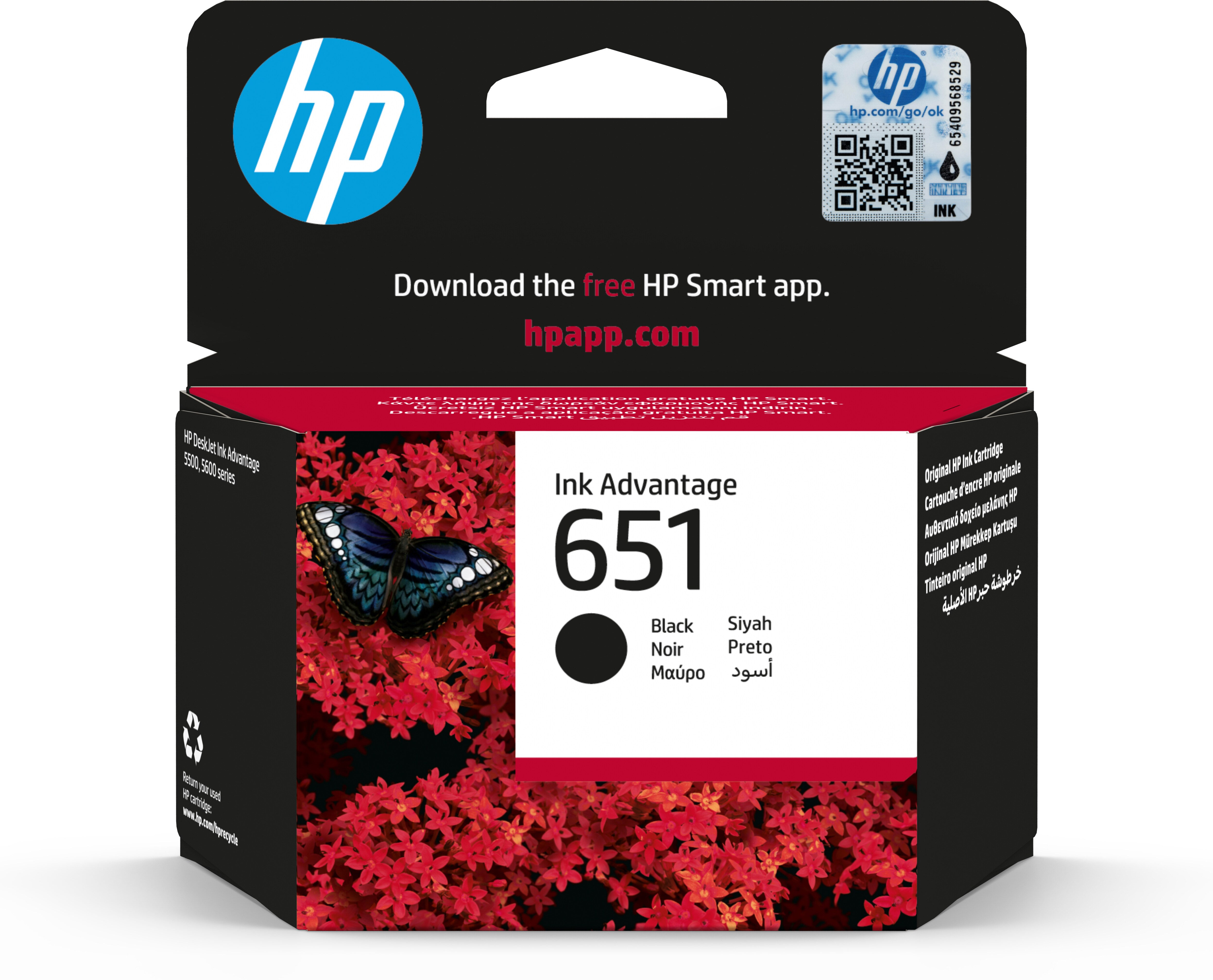 HP 651 Black Original Ink Advantage Cartridge, Schwarz, Tinte auf Pigmentbasis, 1 Stück(e), 600 Seiten