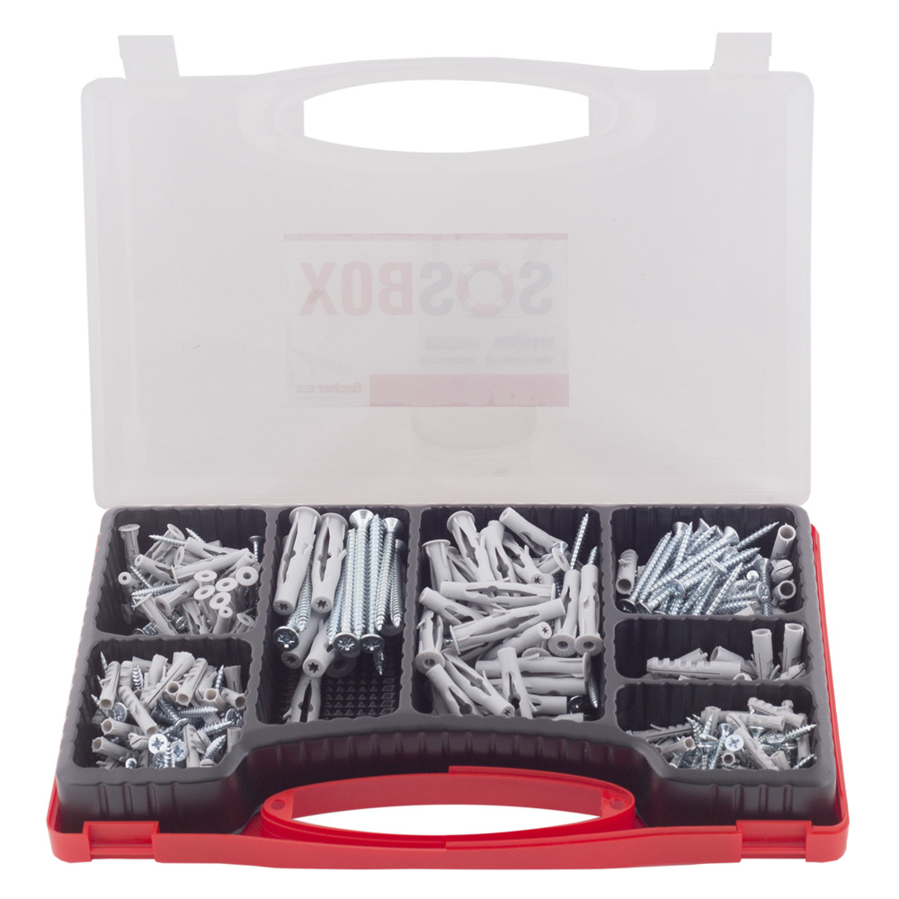 fischer SOSBOX Dübel S + FU + Schrauben - Schrauben- & Dübelsatz - Beton - Metall... - Grau - Stahl - 180 Stück(e), Ansicht 3
