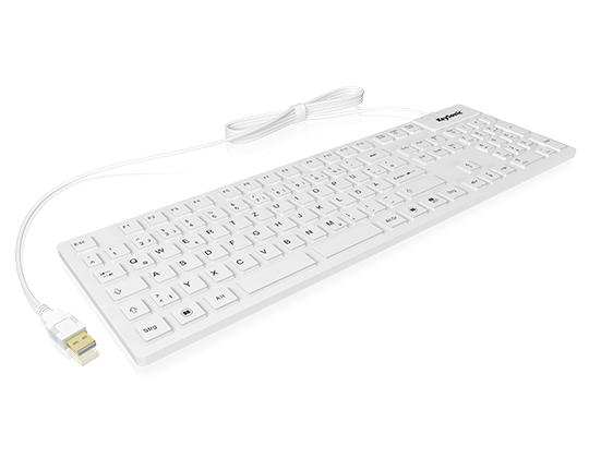 ICY BOX KeySonic KSK-8030 IN - Tastatur - USB - TL: Deutsch, QWERTZ - Weiß, Ansicht 3