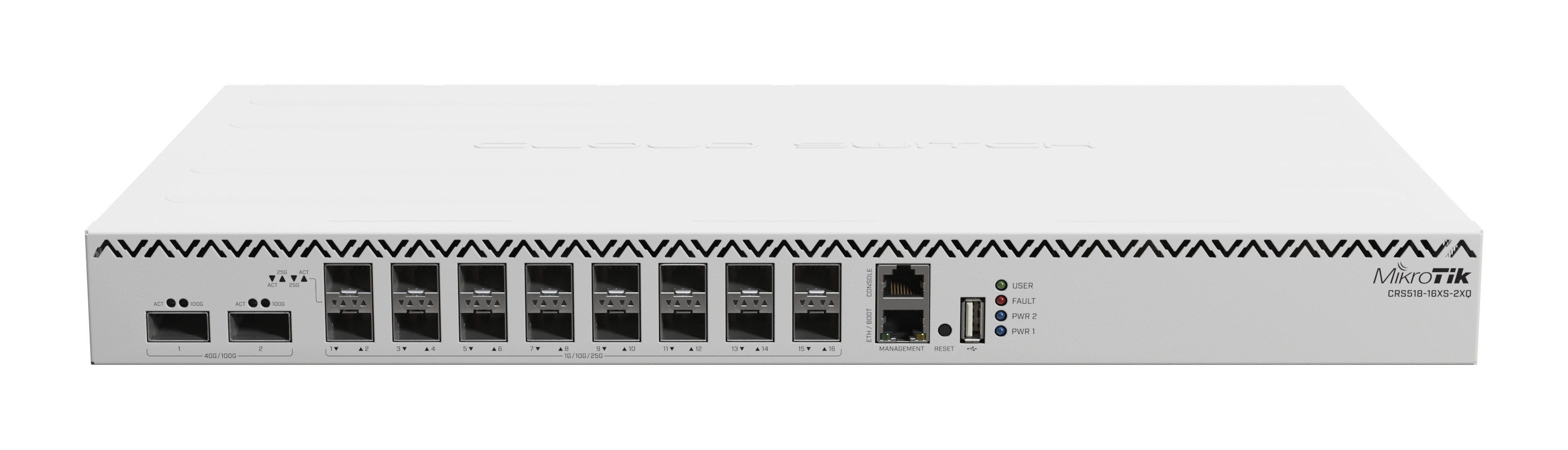 MikroTik CRS518-16XS-2XQ-RM - Switch - L3 - 16 x 25 Gigabit SFP28 + 2 x 100 Gigabit QSFP28, Ansicht 4