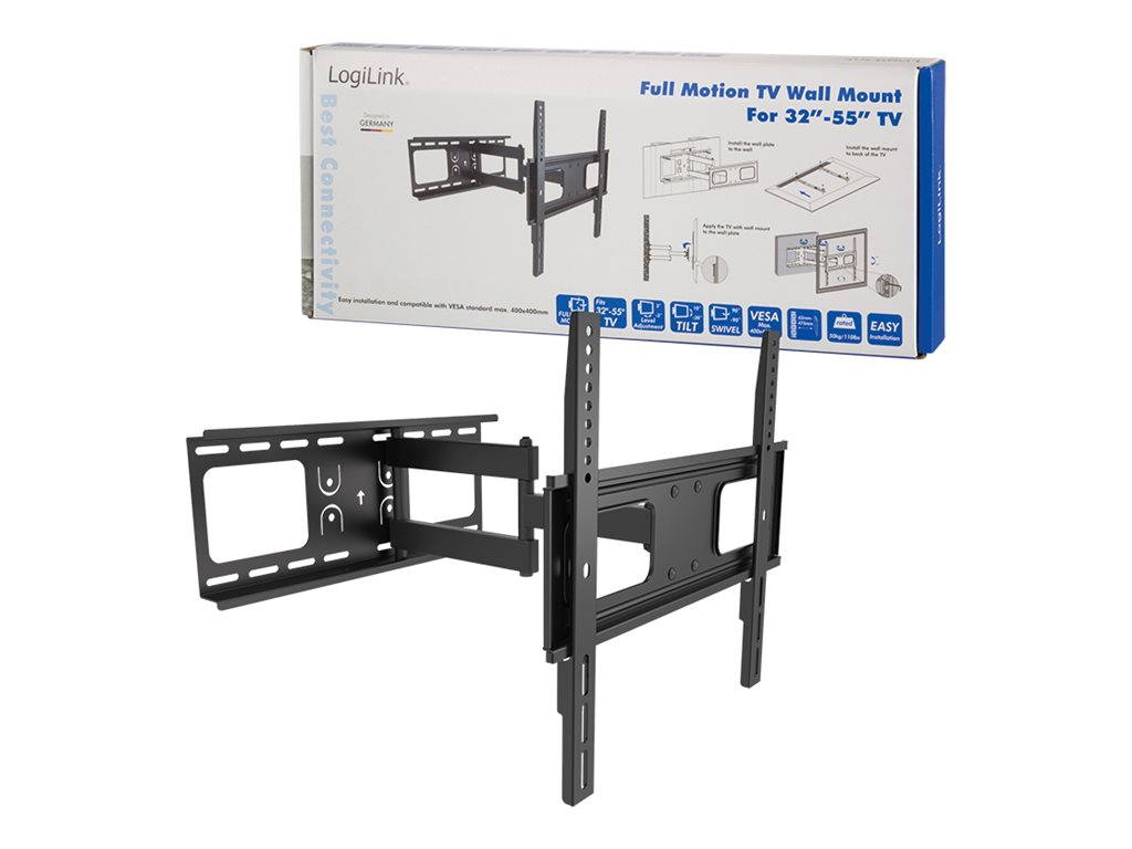 LogiLink Klammer - für LCD TV - fester, kaltgepresster Stahl - Bildschirmgröße: 81.3-139.7 cm (32"-55")