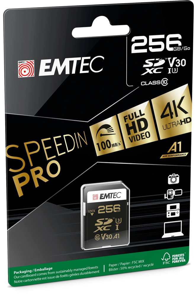 EMTEC SpeedIN' PRO - Flash-Speicherkarte - 256 GB, Ansicht 3