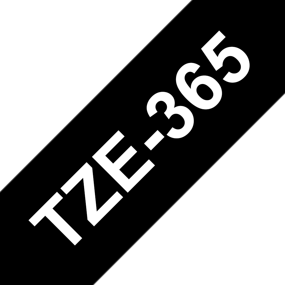 Brother TZe-365 - Weiß auf Schwarz - Rolle (3,6 cm x 8 m), Ansicht 2