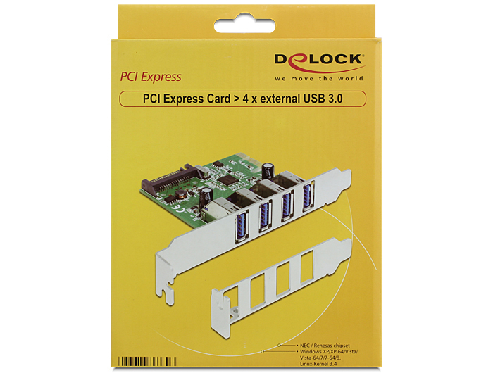 Delock PCI Express Card > 4 x USB 3.0 - USB-Adapter, Ansicht 3
