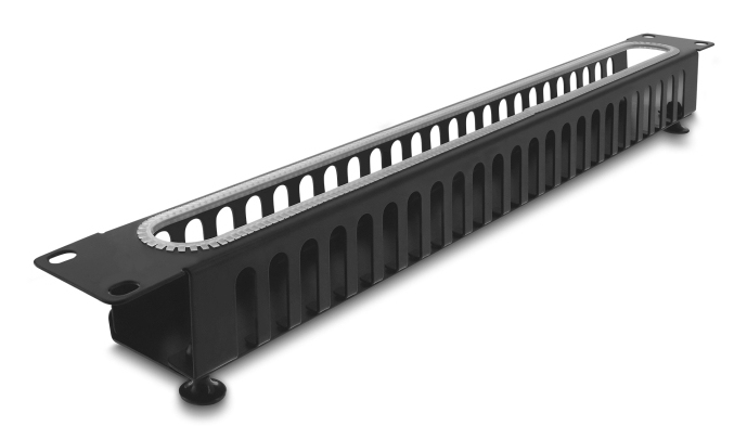 Delock Cable routing panel - Schwarz, RAL 9005 - 1U - 48.3 cm (19), Ansicht 2