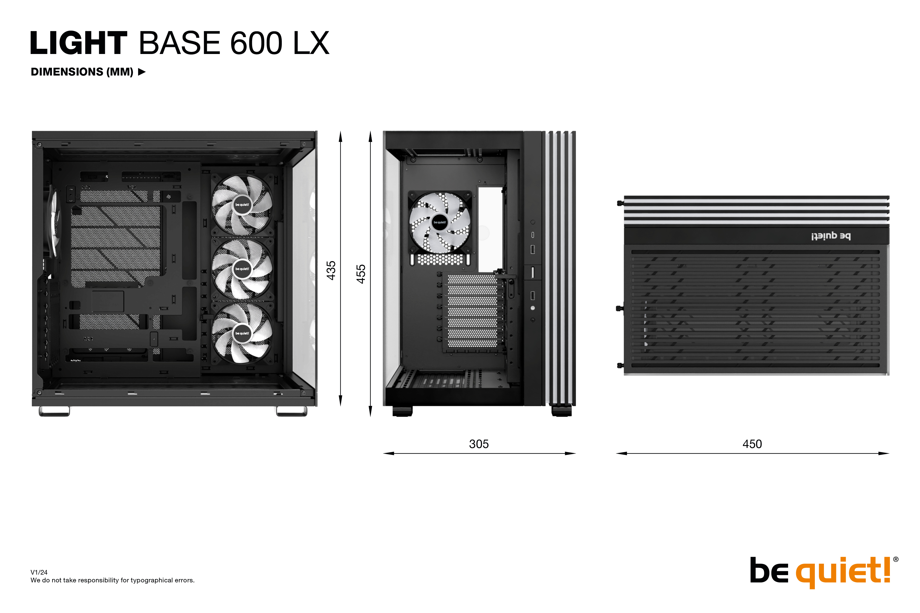Be Quiet! Light Base 600 LX - Midi-Tower - ATX - Seitenteil mit Fenster (Glas), Ansicht 2