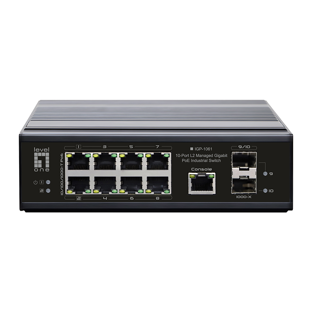 LevelOne IGP-1061 - Switch - -40 °C bis 75 °C - managed - 2 x 10/100/1000 (PoE++), Ansicht 2