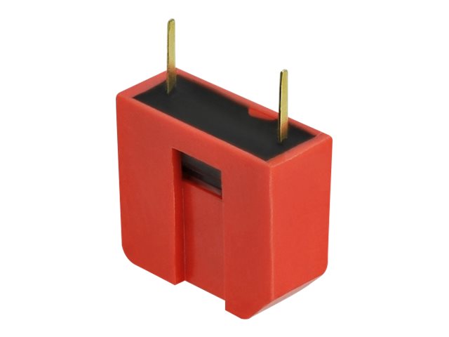 Delock DIP flip switch piano 1-digit 2.54 mm pitch THT vertical - DIP-Schalter - Rot (Packung mit 10)