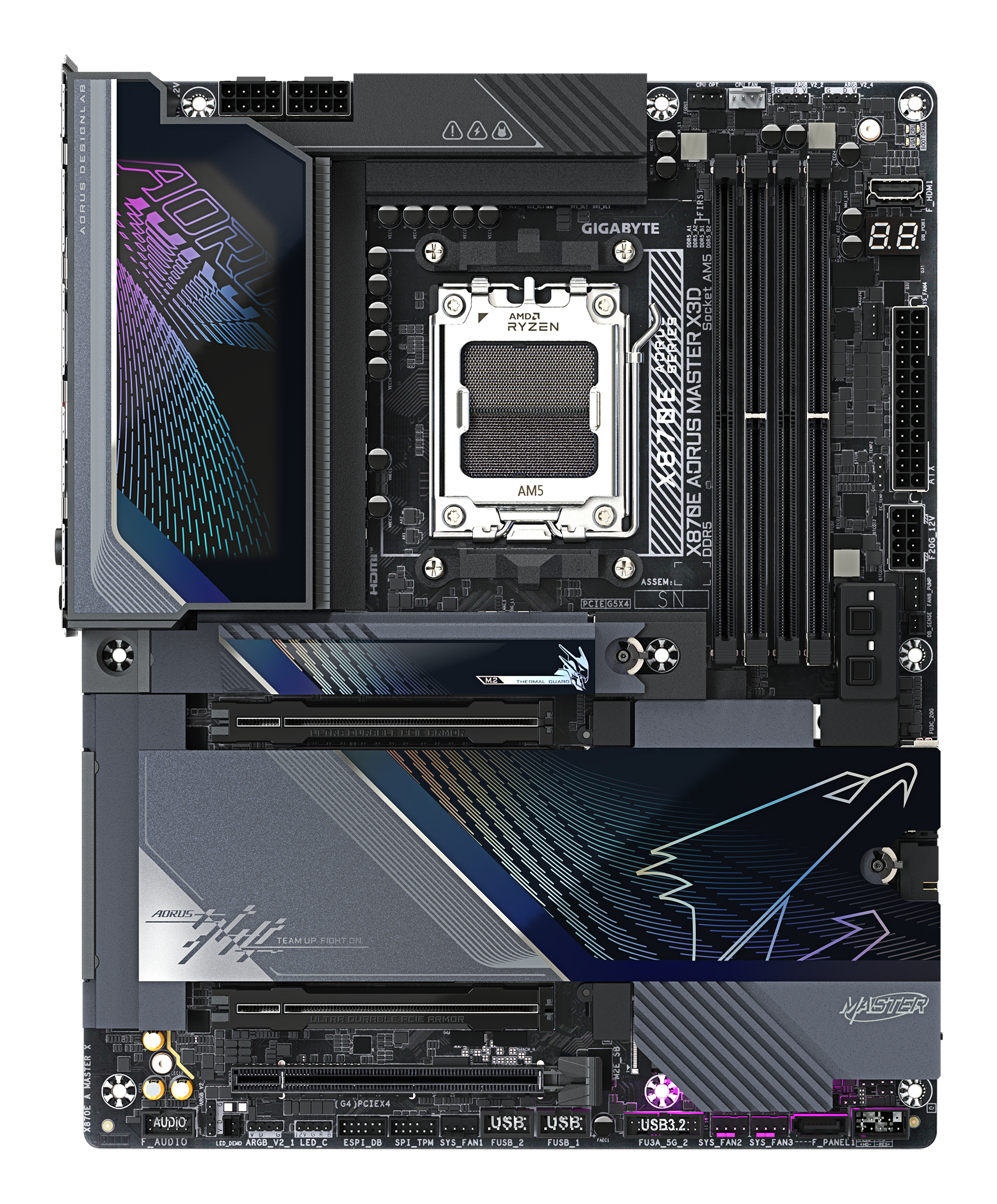 Gigabyte X870E AORUS MASTER X3D X870 AM5 ATX DDR5 - Mainboard - AMD Sockel AM5 (Ryzen Zen4), Ansicht 2