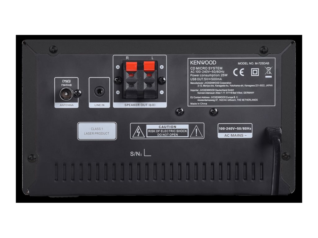 Kenwood Electronics M-725DAB-B - Heim-Audio-Mikrosystem - Schwarz - 50 W - 2-Wege - 75 dB - 10%, Ansicht 3