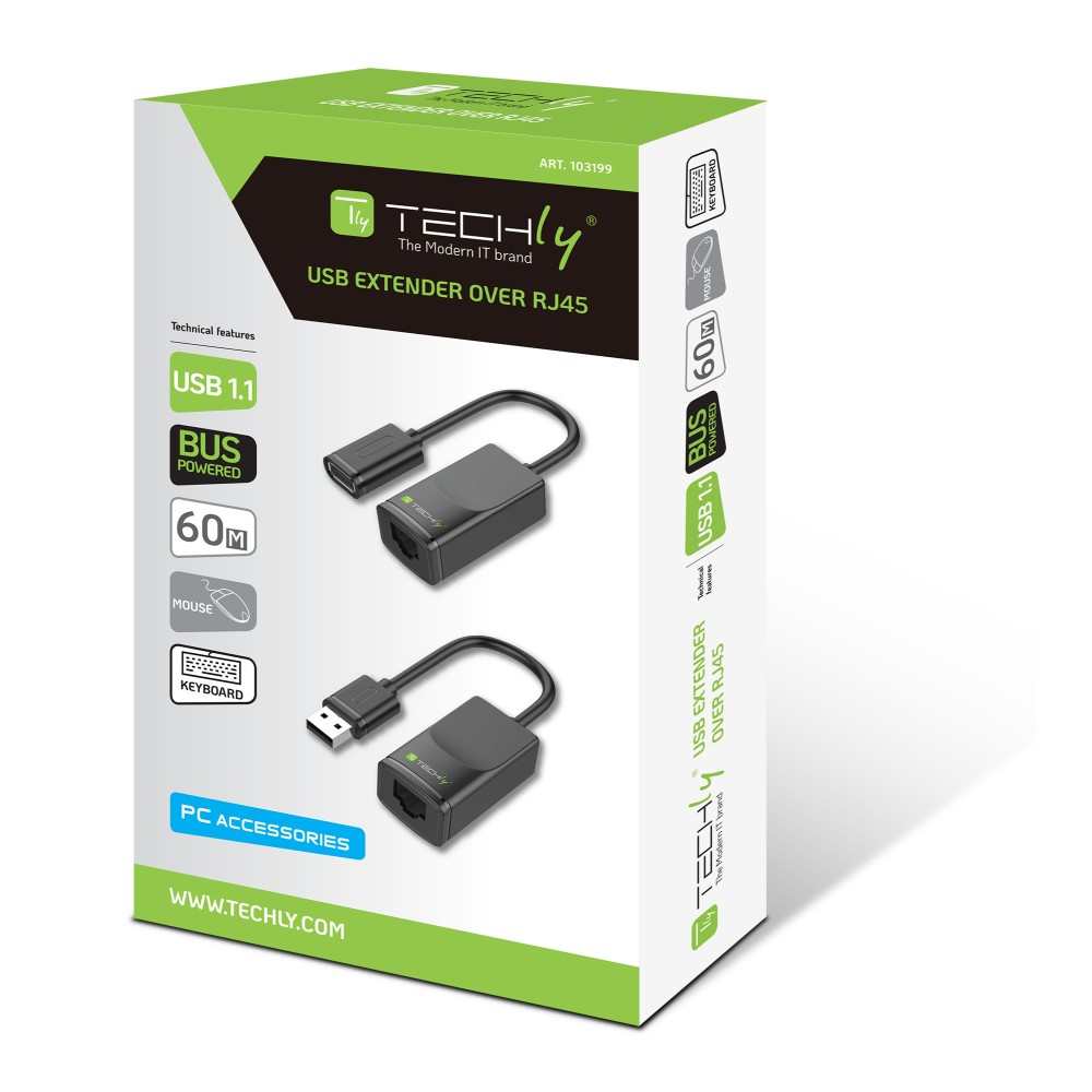 Techly USB extender on Cat.5E/6 60m cable - USB-Erweiterung, Ansicht 3