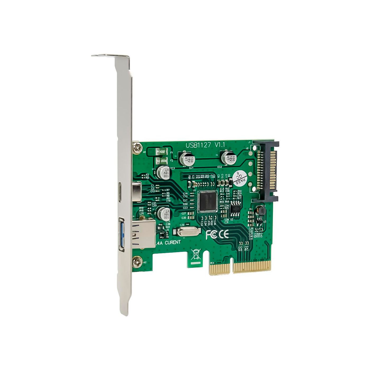 MicroConnect MC-PCIE-ASM1142-CA - PCIe - USB 3.2 Gen 1 (3.1 Gen 1) - PCIe 2.0 - Schwarz - PC - China, Ansicht 2