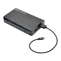 Tripp Lite Portable 2-Port USB Battery Charger Mobile Power Bank 10k mAh - Powerbank - 10000 mAh - 3 A - 2 Ausgabeanschlussstellen (USB) - auf Kabel: Micro-USB