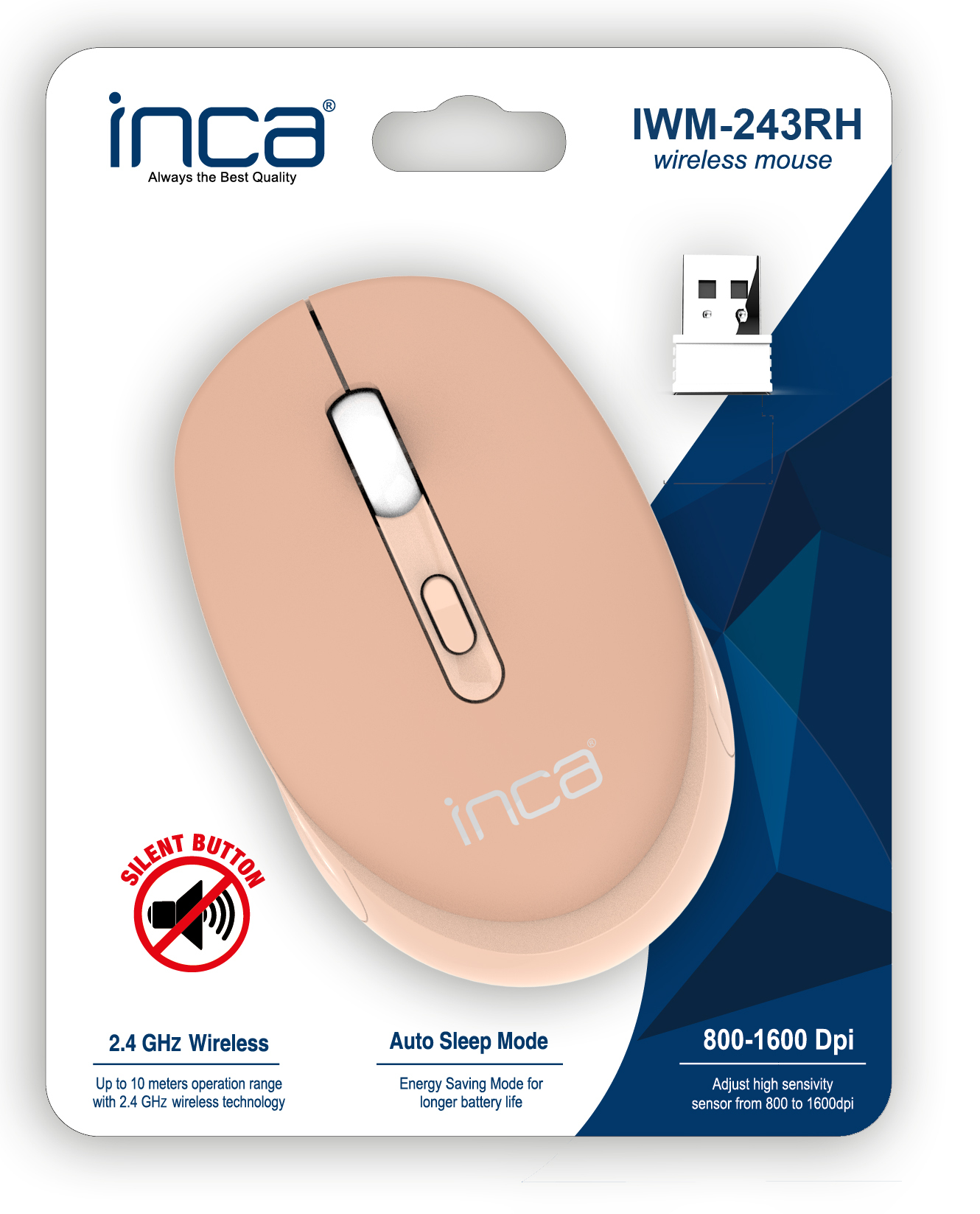 INCA Maus IWM-243RH CANDY DESIGN Creme 2.4GHz - Maus, Ansicht 3