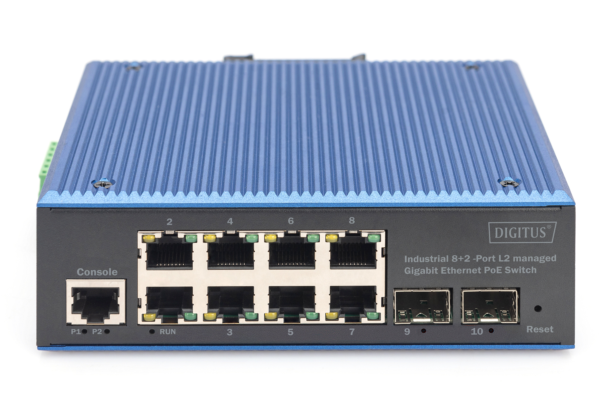 DIGITUS Industrial 8+2-Port L2 managed Gigabit Ethernet PoE Switch, Ansicht 4