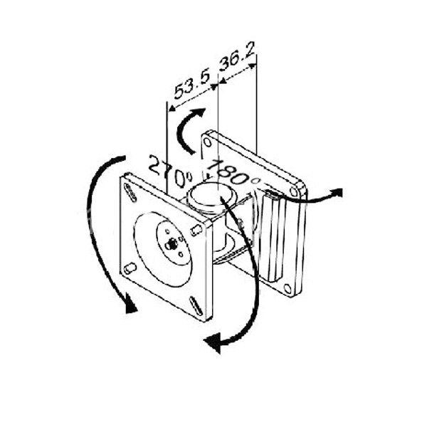 VALUE Befestigungskit (Wandmontage, Montagearm für Einzelbildschirm) - für LCD-Display - Stahl - Schwarz, Ansicht 3