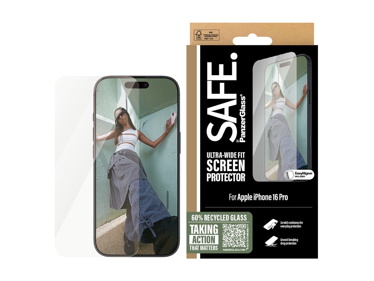 PanzerGlass SAFE. by Displayschutz iPhone 16 Pro| Ultra-Wide Fit, Ansicht 4