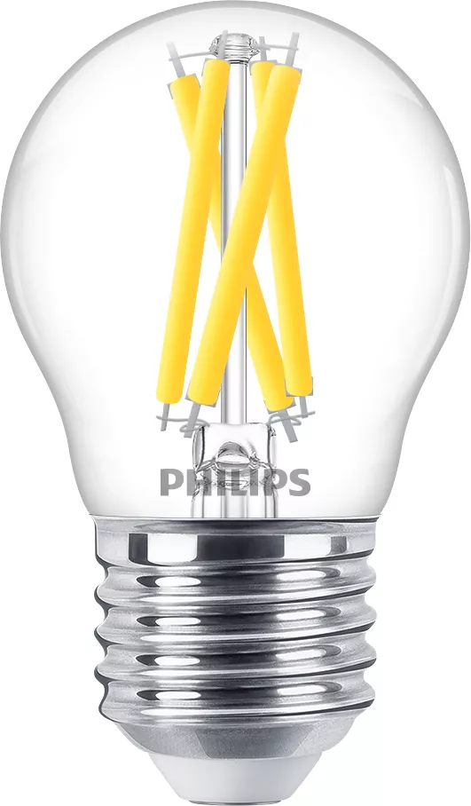 Signify Philips - Glühbirne mit LED-Filament - Form: P45 - klar Finish - E27 - 3.4 W (Entsprechung 40 W), Ansicht 3