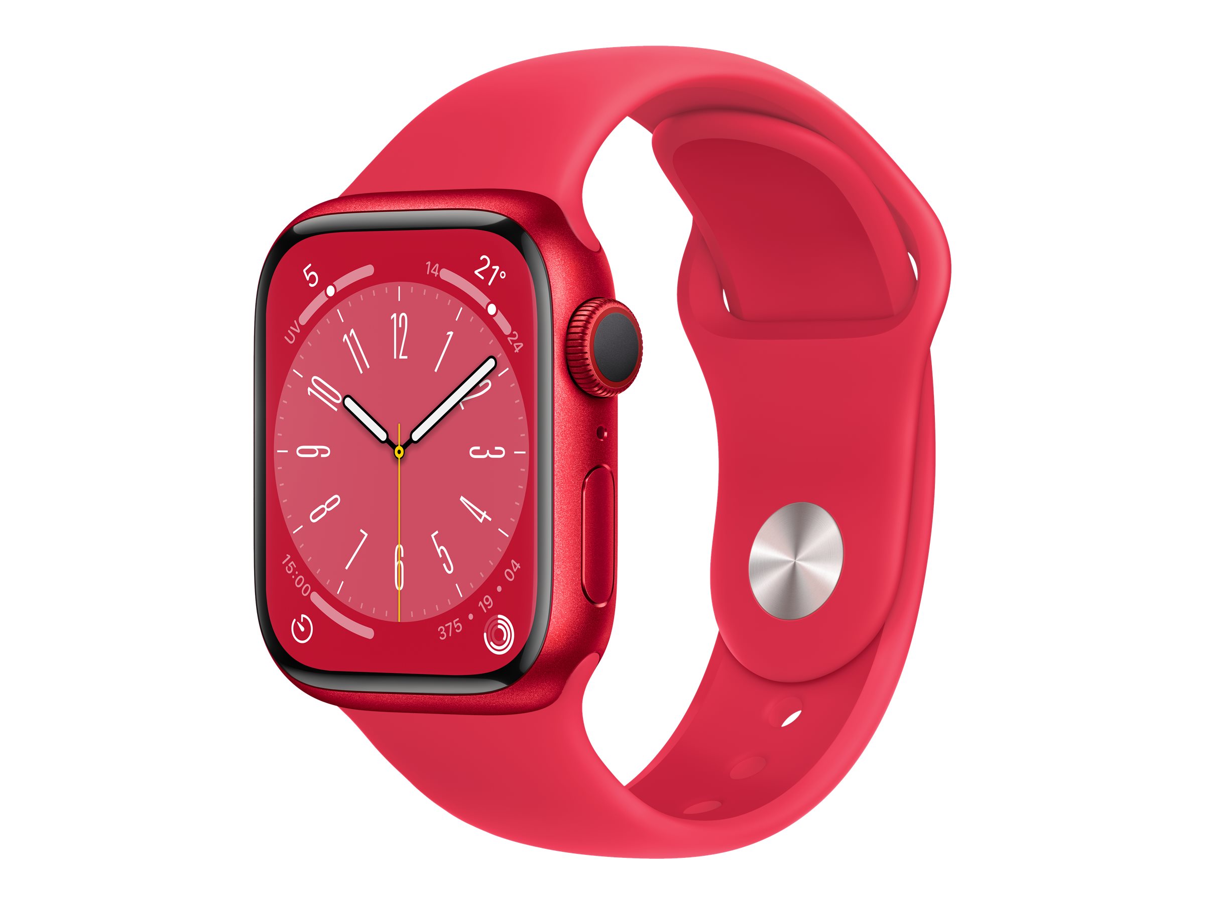 Apple Watch Series 8 GPS + Cellular, Aluminium (PRODUCT)RED, 41 mm mit Sportarmband, (PRODUCT)RED