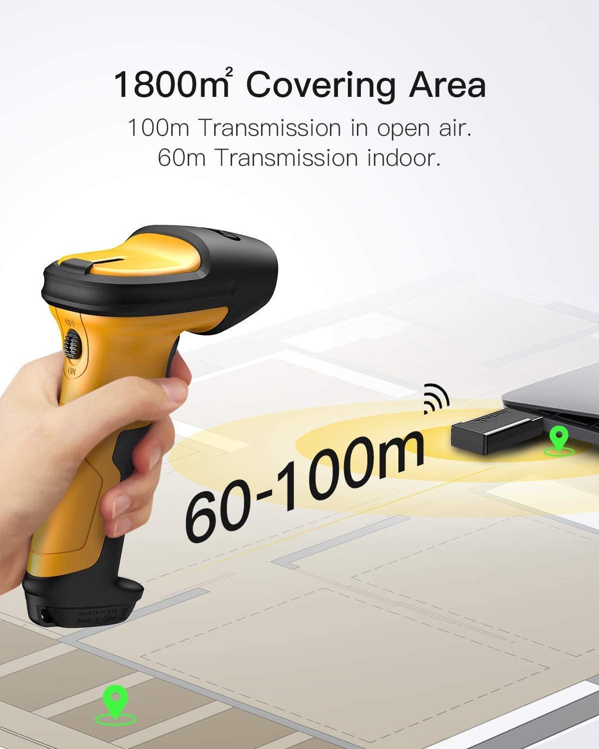 Inateck Barcodescanner P6 yellow[BCST-P6_yellow], Ansicht 3