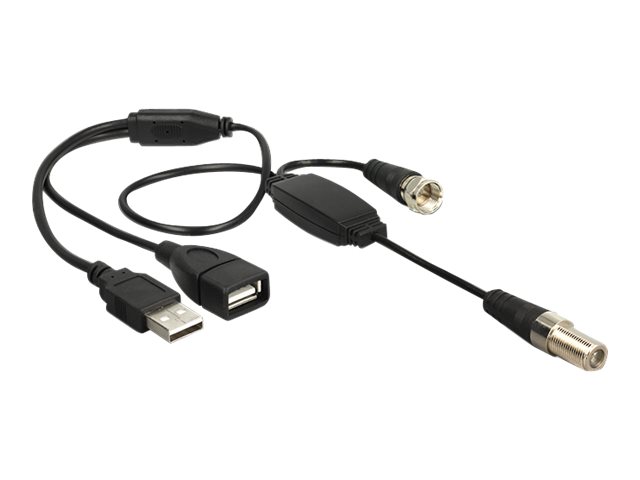 Delock Antennenkabel - F-Stecker männlich zu F-Stecker USB (nur Strom)