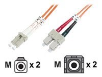 DIGITUS - Patch-Kabel - LC Multi-Mode (M) zu SC multi-mode (M) - 2 m - Glasfaser - 50/125 Mikrometer